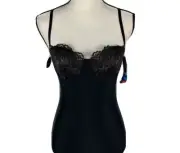 Body Heaven Cami Shaper Body Sz 36B Lace Black Girdle Slimming