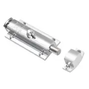 Door Flush Bolt 4" Zinc Alloy Security Sliding Barrel Latch Lock w/Spring Switch