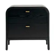 Cafe Lighting & Living Chisholm Oak Bedside Table (Black)