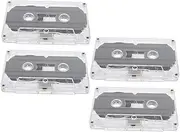 SECFOU Blank Audio Cassette Tapes 4pcs Recordable Cassette Tapes Case for DIY Parties Recording