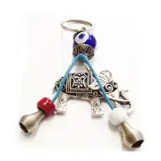 Elephant Evil Eye Keychain a Lucky Charm Key Chain with Hamsa Nazar Amulet for P