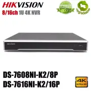 Hikvision 8/16 Channel DS-7608NI-K2/8P DS-7616NI-K2/16P Plug&Play 4K NVR PoE