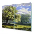 Glass Induction Ceramic Hob Cover Oil Paintings Landscape Trees Painting Forest