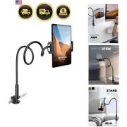 Gooseneck Tablet Holder for Bed Flexible Clamp for 4.7-11 Inch Devices Black