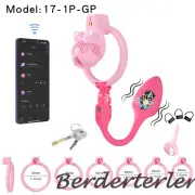 Male Chastity Cage Sissy CB Lock with APP Remote Control Vibration Silicone Plug