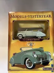 MATCHBOX Models of Yesteryear 1936 LINCOLN ZEPHYR Y-64b with Display Case