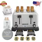 Stainless Steel 4-Slice Toaster for Restaurants - Adjustable Temperature Control