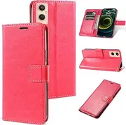 Phone Case Compatible with Oppo A96 5G / Reno7Z 5G/ Reno8 Z PU Leather Flip Cover Stand Card Slot Wallet Pink
