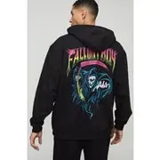 Mens Black Oversized Fall Out Boy License Hoodie