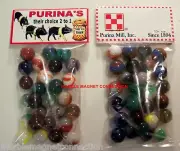 2 BAGS OF PURINA'S BABY PIG CHOW ADVERTISING PROMO MARBLES