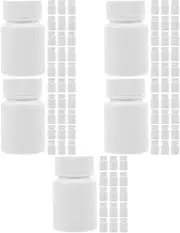 Mobestech 5sets Plastic Medicine Bottles Small Pill Bottles for Outdoor Storage Empty Pill 20pcs*5