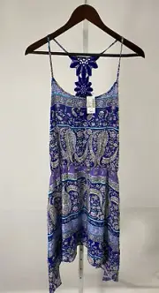 The Children's Place Girls Size XL Blue Purple Paisley Shark Bite Hem Dress NWT