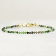 Ruby in Zoisite Tiny 1.5mm Bead Stacking Birthday Bracelet Genuine Natural