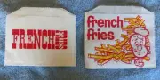 100 French Fry Fries Disposable Bags 50 sm and 50 md Paper Wrapper Warm Parties