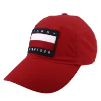 在飛比找momo購物網優惠-【Tommy Hilfiger】紅白繡線大旗標女款棒球帽(深