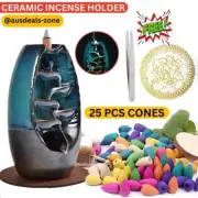 Waterfall Incense Holder Ceramic Mountain River Handicraft insence Cone Censer