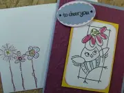 Handmade Card Get Well To Cheer You Birdie Using Stampin Up! Embossed & Painted