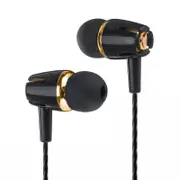 2PCS S9 3.5mm Wired Control In-ear Earphone Earbuds Stereo Music Headphone with Mic BLACKGOLD COLOR