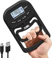 Digital Hand Dynamometer Grip Strength Tester, Digital Dynamometer for Hand Measurement Meter Auto Capturing Electronic Forearm Finger Power 198 Lbs / 90 Kgs, Gripping Strengthener for Sport, Home, School, Clinic Use