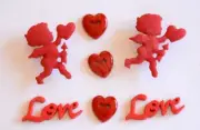Cupid Love / Valentine Theme / Red Love / Craft Buttons / NEW