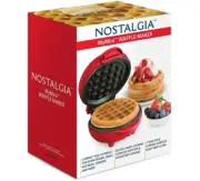 Mini Waffle Maker - Nostalgia MyMini - Sz 5” Non-Stick NEW IN BOX SEALED