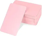 100PCS Small Blank Paper Message Note Business Cards 3.5x2'' Pink Paper Cardstock Mini Index Cards Greeting Place Name Vocabulary Word Flash Card Double Sided for DIY Gift Tags Label