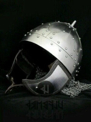 Medieval Knight Blenheim Viking Helmet With Chain Mail Warrior Halloween HTT67