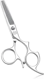 Moontay 5.5" Hair Cutting Shears with Large Finger Holes, Professional Barber Stylist Thinning Shears, Salon Hair Cutting Scissors, 440C Japanese Stainless Steel, Silver