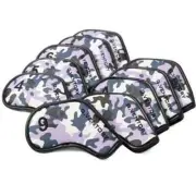 GVentory 10P Camo Golf Iron Head Cover 4-9/P/A/S/* Magnetic Closure (Violet)