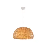 CLA LIGHTING Canasta Bamboo Dome Pendant Light - 450mm - Natural Brown