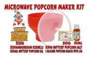 Microwave Silicone Popcorn Maker Kit Complete With Popcorn Supplies FREE POSTAGE