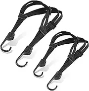 YAZZT Universal Retractable Elastic Rope Motorcycle Helmet Luggage Hook Strap, Bike Bungee Cord Motorcycle Bandage Tape with 2 Hooks, 24" & 36" Length for Strapping Bike Baggage Motor Travel Luggage