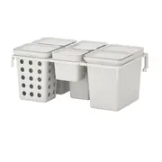 HÅLLBAR waste sorting solution, for METOD kitchen drawer ventilated/light grey, 55 l