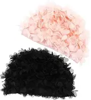 Abaodam 2Pcs Women Swim Cap Elastic Comfortable Bathing Caps for Long Hair Durable and Breathable Floral Design for Swimming and Spa Activities