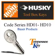 Husky tool box key / Cut by your keys code / key code Series HD01-HD10