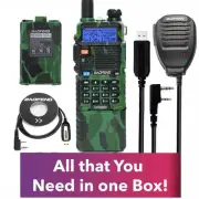 Extended Kit Baofeng Radio UV-5R MK4 5W MP with 3800mAh Battery,Speak Mic,Cable