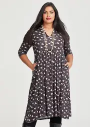 ts Taking Shape Dress Size 20 Ditsy Natural V-neck style NWT