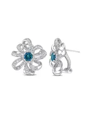 Rina Limor Silver 1.88 ct. tw. Gemstone Flower Earrings