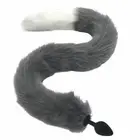 House Of Dasein 80Cm Long Grey White Fox Tail Cosplay Anal Butt Plug Bdsm Pet Pl