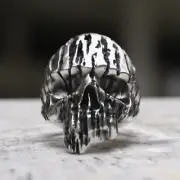 Handcrafted 925 Sterling Silver Wood Skull Ring | Gothic Biker Jewelry