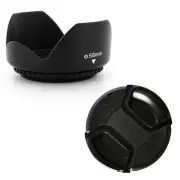 58mm Lens HOOD BLACK + Cap for CANON Rebel XT EOS T3i T3 T5 T6 T7 18-55mm EF-S
