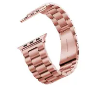 For Apple Watch Series 8 /7 /SE /6 /5 /4 /3 /2 /1 Replacement Wrist Band 38mm 40mm 41mm Stainless Steel Metal iWatch Wristband Loop Strap (Rose Gold)