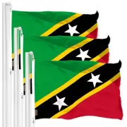 3 Pack: Saint Kitts and Nevis Flag 3x5 Ft LiteWeave Pro Series Printed