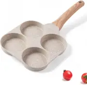 Four-Cup Fried Egg Pan, Medical Stone Non-Stick Frying Pan for Breakfast,Divided