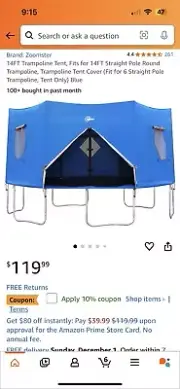 14FT Trampoline Tent, Fits for 14FT Straight Pole Round Trampoline, Trampoline