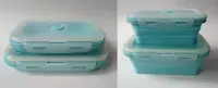 在飛比找Yahoo!奇摩拍賣優惠-折疊矽膠保鮮盒 摺疊矽膠保鮮盒 矽膠便當盒 矽膠餐盒 可折疊