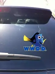 02-22 Finding Dory WWDD What Would Dory Do? Window vinyl decal