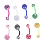 8PCS Mix Acrylic Glitters Belly Button Navel Ring Barbell Body Piercing Jewel ba