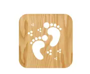Footprint Modeling Solid Wood Carving Hollow Table Lamp