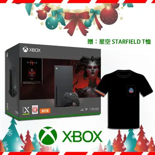 【Microsoft 微軟】【聖誕禮物最優選~現貨供應中】Xbox Series X 台灣專用機-光碟版《暗黑破壞神4》同捆組 【贈：星空 STARFIELD T恤】